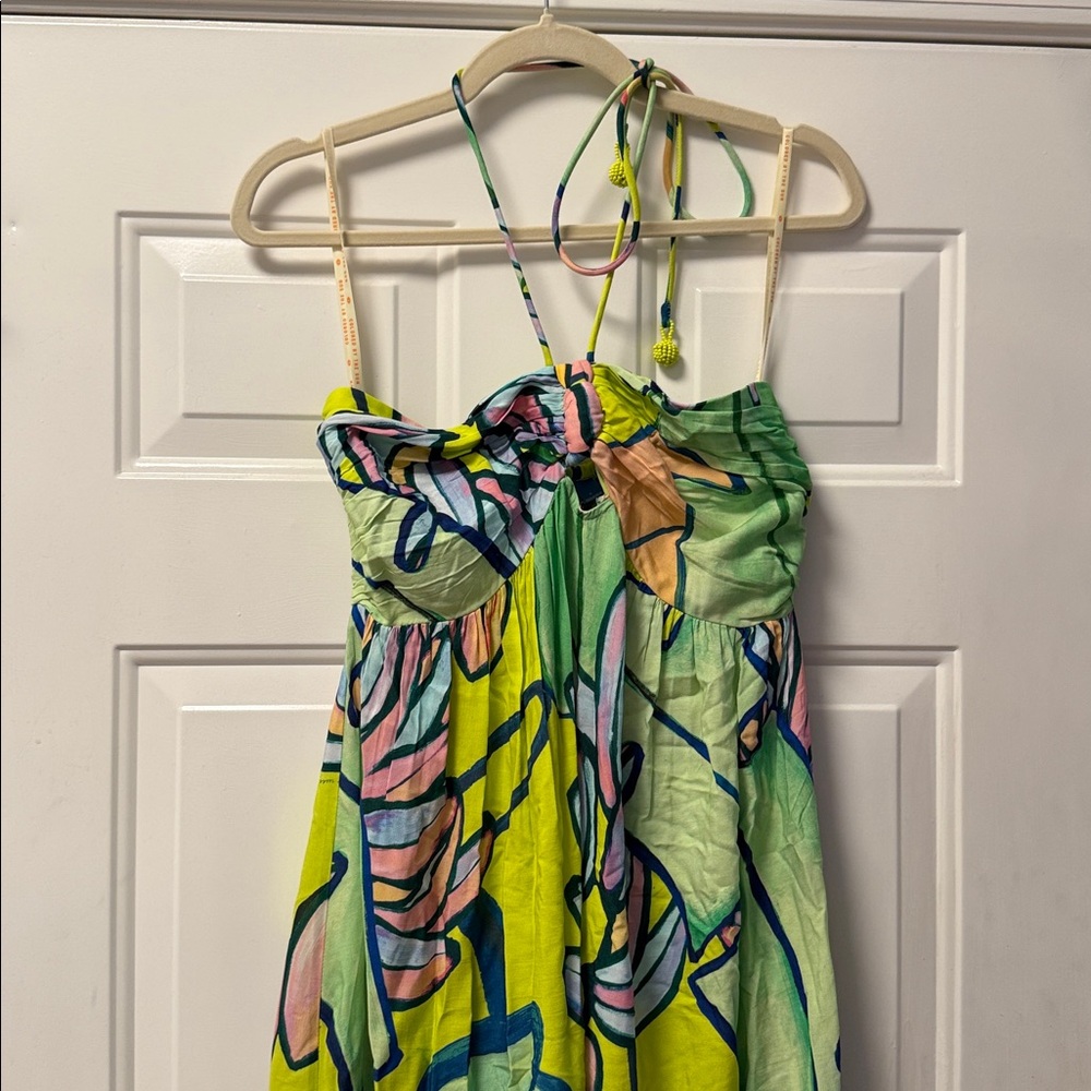 Farm Rio x Anthropologie Halter Printed Maxi Dress - Size Small NWT - Picture 5 of 7